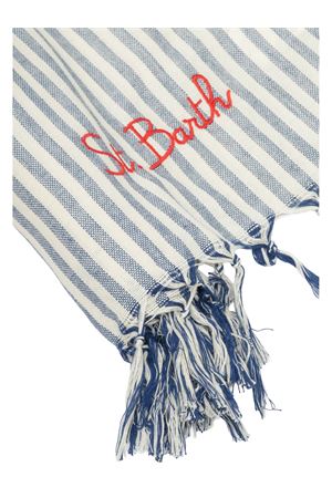 Telo in cotone stampa a righe blu e bianche SAINT BARTH KIDS | FOUL00202766L